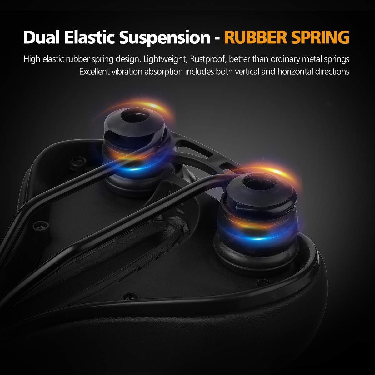 UNISTRENGH Big Bum Bike Saddle Seats Cruiser Suspension Shock Absorbing Ball Extra Wide Silica Gel Padded Cushion Bicycle Cycling