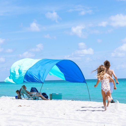 New Shibumi Shade® Classic with Quiet Canopy, The Original Wind-Powered® Beach Shade, Shade for 8 People, Weighs Only 4 lbs, Sets up in 3 Minutes. Wind Assist Included