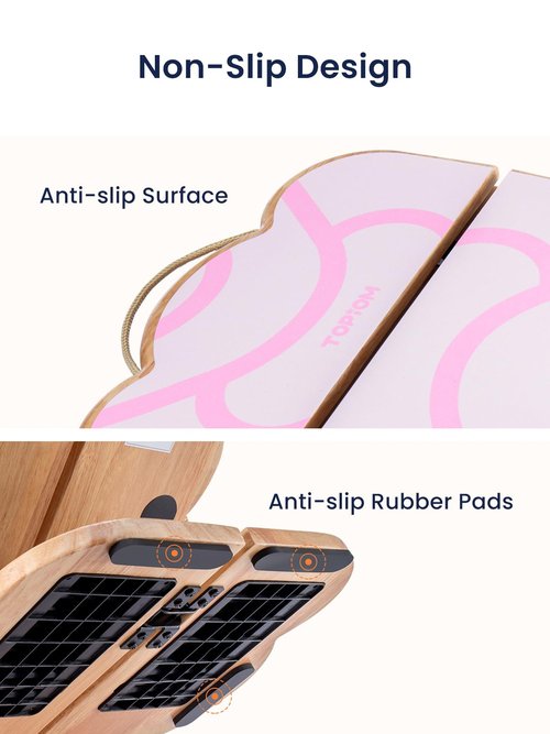 TOPIOM Calf Stretcher Slant Board, Foldable Incline Boards for Calf Stretching Squats Calf Stretcher Heavy Duty, 9 Adjustable Incline Board and Calf Stretcher for Foot Knees Ankle Heel Leg (Pink)