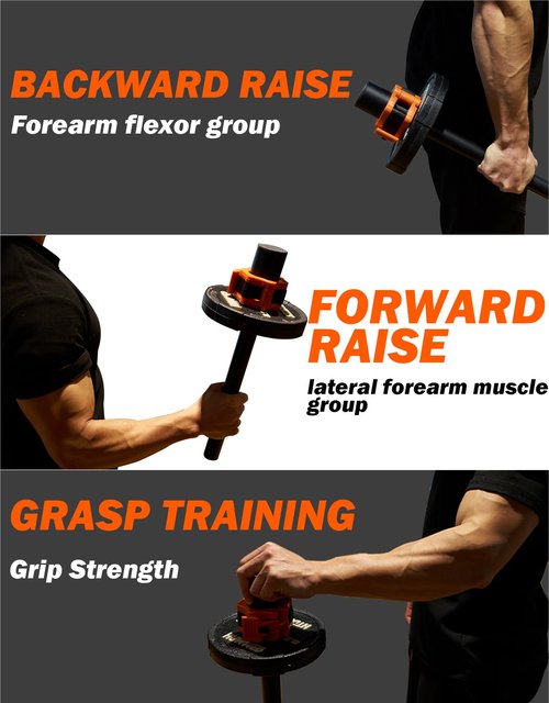 Fitarc Wrist Bar,Forearm Strengthener,Wrist Curl Bar for 2 Inch Olympic Plate,Grip Strength Trainer, Wrist Bar,Wrist Rotation Exerciser,Wrist Forearm Strengthener