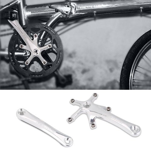 Bike Crankset, Bike Crank Arm Set, Aluminium Alloy Bike Single Speed Crankset, Left and Right Crank Arms Repair Parts for Mountain Bike, Road Bike (1 Pair)