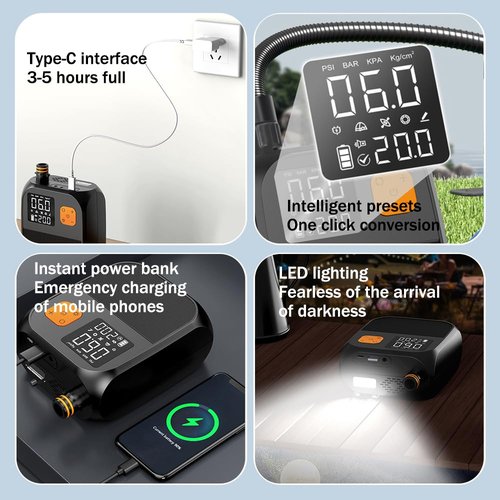 3T6B Rechargeable Paddle Board Pump with 8000mAh Battery,25PSI High Pressure SUP Pump & Car Adapter Powered Portable Electric Air Pump,for Stand Up Paddle Boards,Boats,Tent and Kayaks