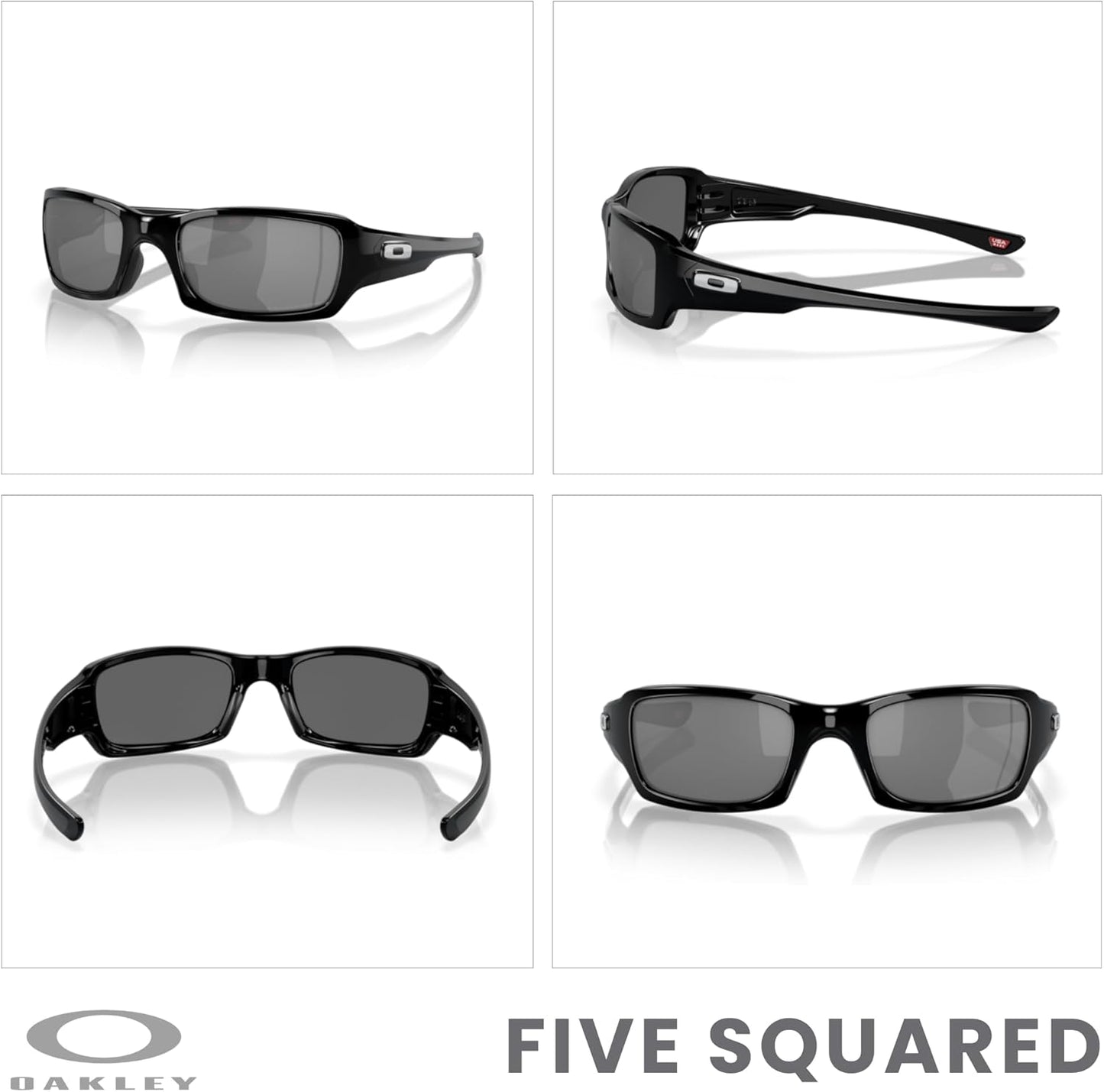 OAKLEY Fives Squared OO9238 Sunglasses For Men + BUNDLE Leash+ Bundle Accessory Leash Kit, Microfiber Pouch