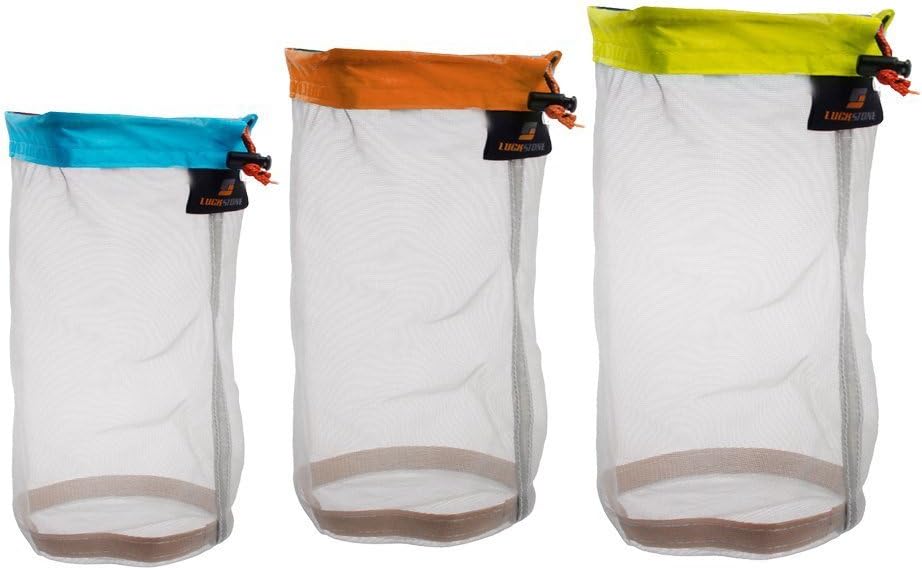 Ultra Light Stuff Sacks Nylon Mesh Drawstring Storage Bag S M L XL XXL for Camping Travel Hiking Outdoor Sports