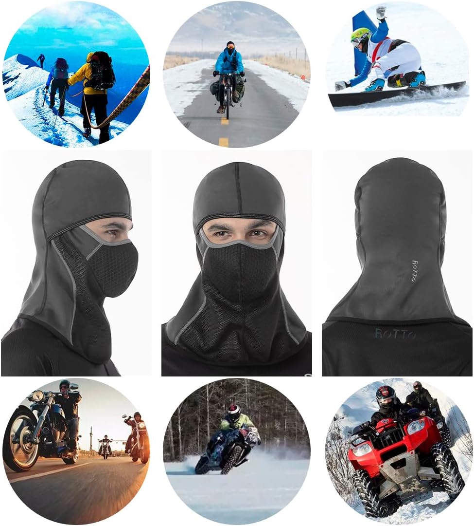 ROTTO Balaclava Face Mask for Motorcycle Motorbike Cycling Winter Full Face Masks Thermal Polar Fleece for Men Women
