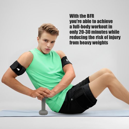 BFR Blood Flow Restriction Bands Workout, Physical Therapy Muscle Building Without Weightlifting Fitness Body Building Occlusion Training Pump (2 Arm Bands+ 2 Leg Bands), Black