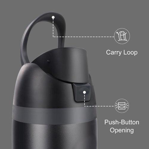 Ruzkq Replacement Lid for Owala Freesip, Compatible with Owala Cup 16oz 24oz 32oz 40oz, One Button Water Bottle Top Lid Replacement Accessory, Leakproof, BPA-Free (Black)