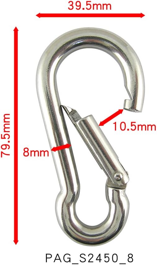 PROTEUS Stainless Steel Snap Hook for Keyring, Chain, Home, Camping, Diving, Traveling, Hiking, Dog leash, Backpack Pack of 5