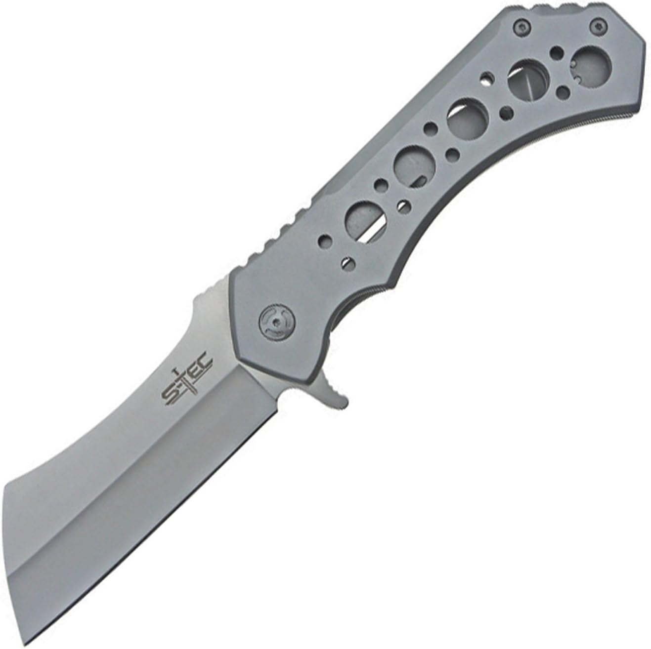 S-TEC 12-inch Rugged Chef Field Tactical Folding Cleaver (Matte Black)