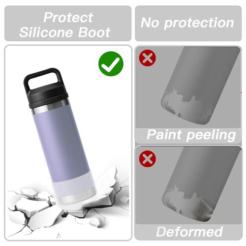 UWSTE 2Pack Silicone Boot for YETI Rambler Jr 12oz and 18oz Bottle, Anti-Slip Sleeve Bottom Protector Accessories for YETI Rambler 12/18oz, BPA Free Silicone (Transparent)