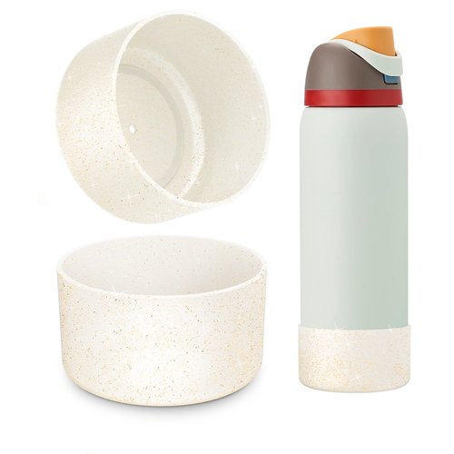 2 PCS Glitter Silicone Boot for Owala Water Bottle 32 oz, Anti-Slip Protective Sleeve for FreeSip/Twist/Flip Stainless Steel Water Bottles Accessories