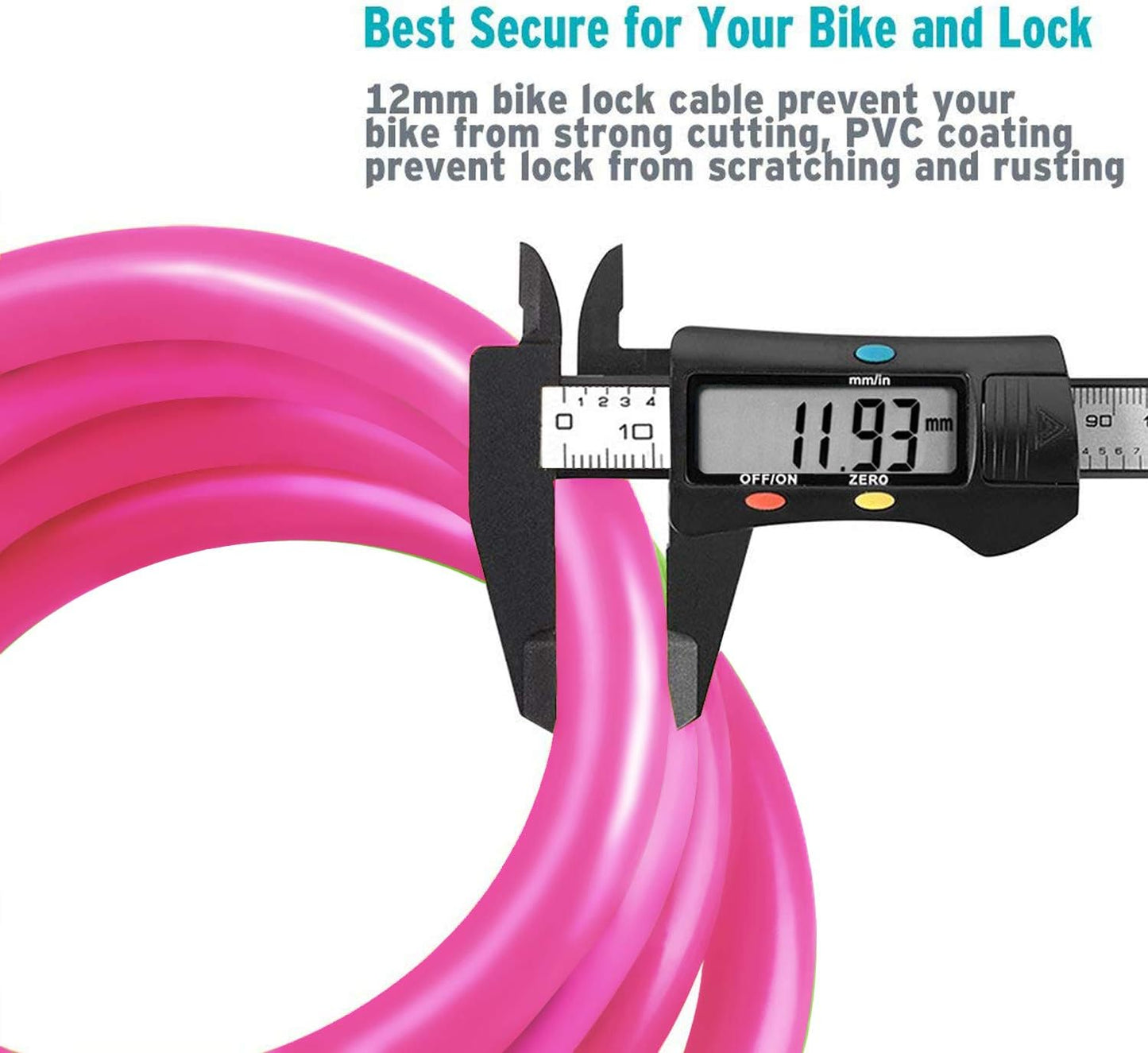 Sport Bike Lock Cable, 4-Feet Bicycle Cable Lock with 5-Digit Resettable Combination Bike Cable Lock Orange