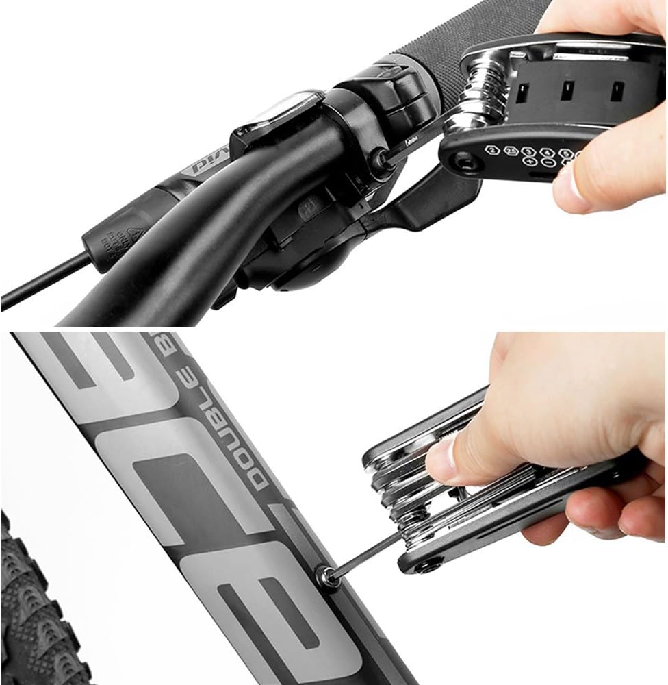 WOTOW Bike Repair Tool Kit - 16 in 1 Bicycle Multitool Portable Mountain Bike Tool Cycling Maintenance, Bike Hex Key Wrench & Bike Tube Patch Kit & Tire Lever & Hard Carrying Case (16 in 1)