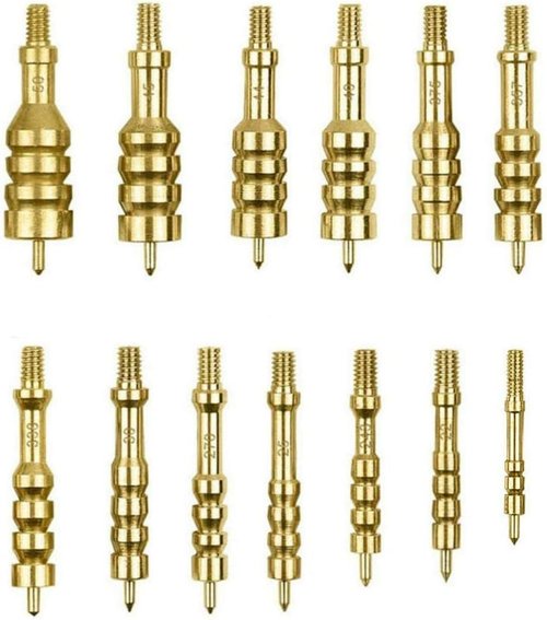 iunio Solid Brass Gun Cleaning Jag Set, Gun Cleaning Jag for Rifle Cleaning and Maintenance Solid Brass Slotted Tip with Storage Case