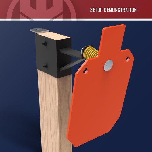 KNINE OUTDOORS AR500 Steel Metal Target for Shooting, Silhouette Metal Gong Target, Neon Orange (3/8 inch Thick with 7" x 12" Size), 2 Pack Adjustable Shooting Target Stand for Outdoors