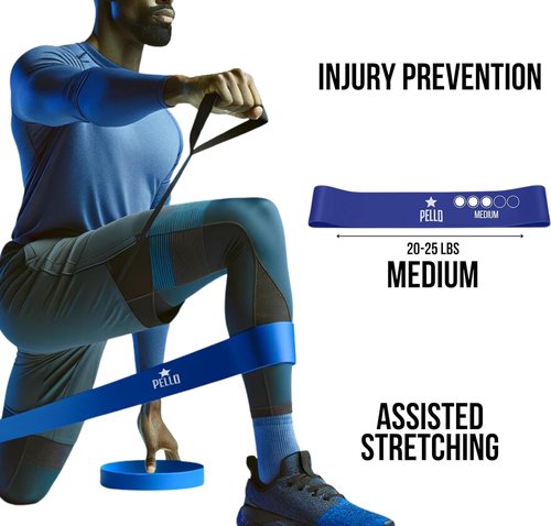 PELLO Resistance Bands Set | Premium-Quality | Durable | 5-Piece Loop Exercise Bands Kit with Carry Bag | Extra Light to Extra Heavy Tension Levels | Eco-Friendly Latex Material | Perfect Resistance