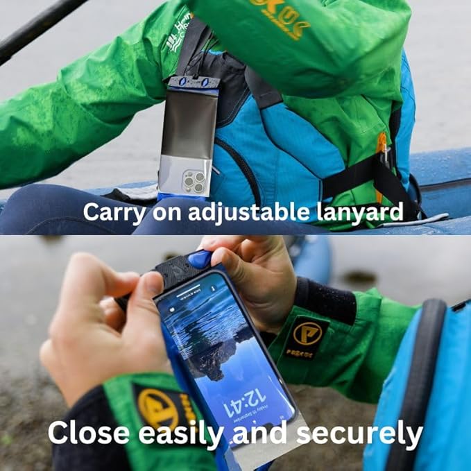 Aquapac Waterproof Phone Case, Small, Grey, Lanyard, iPhone and Android, Made in The UK, Hiking, Mountain Biking, Running Accessory, Travel Essential, 5 Year Warranty. IPX8 Certified to 30 ft deep.