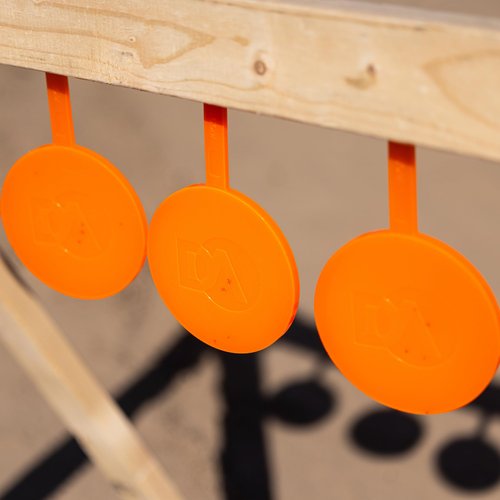 DA Targets 6” Self-Healing Targets for Shooting - Bright Fluorescent Orange - Safe Ricochet-Free Design - for Rifle, Pistol, Handgun - Indoor, Outdoor Use - Perfect for Gun Range Practice