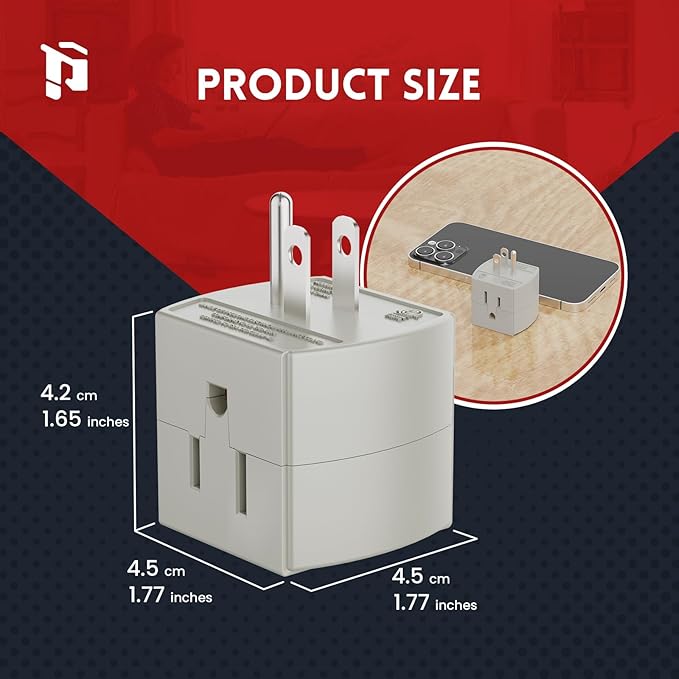 3 Outlet Wall Adapter, 90 Degree 3 Way Plug Adapter Cube Tap, 3 Prong Multi Plug Outlet, Outlet Extender for Home Office School Dorm, ETL Listed, Grey, 3Pack