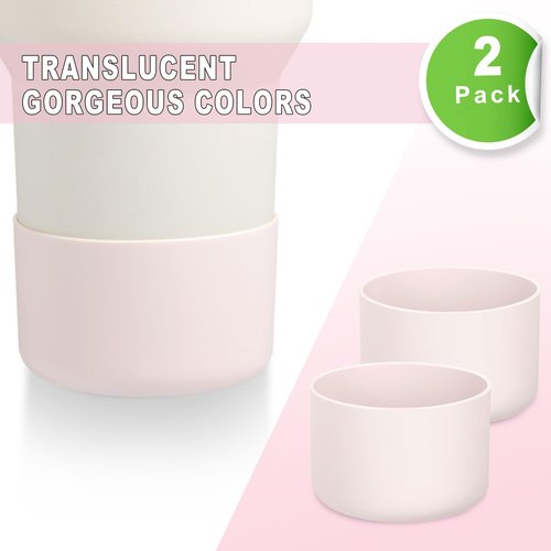 2-Pack Silicone Boot for Stanley 40 30 20 OZ Cup Accessories, Anti-Slip Thick Bottom Boots for Stanley 20OZ 30OZ Tumbler Ice-Flow 16OZ Bottle, Protector Sleeve Cover for Yeti Cups Protective Bumper