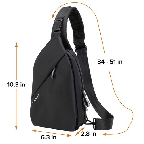 Crossbody Sling Backpacks Small Sling Bag for Men Women Shoulder Motorcycle Chest Daypack One Strap Backpack for Casual Travel Diving Hiking Gym Outdoor Sports Black