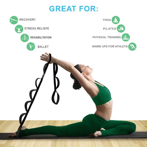 A AZURELIFE Flat Resistance Band Set (3 Pieces Total) Exercise Bands and Premium Durable Stretch Strap with Loops