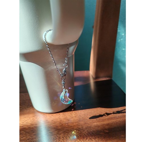 ESWEUOOM Silver Moon and Star Heart Love Charms for Stanley Cup, Diamond Accessories for 40 oz 30 oz, Cute Women Bling Tumbler Charms, 4 Pack Water Pendant for Handle Chain (Heart)