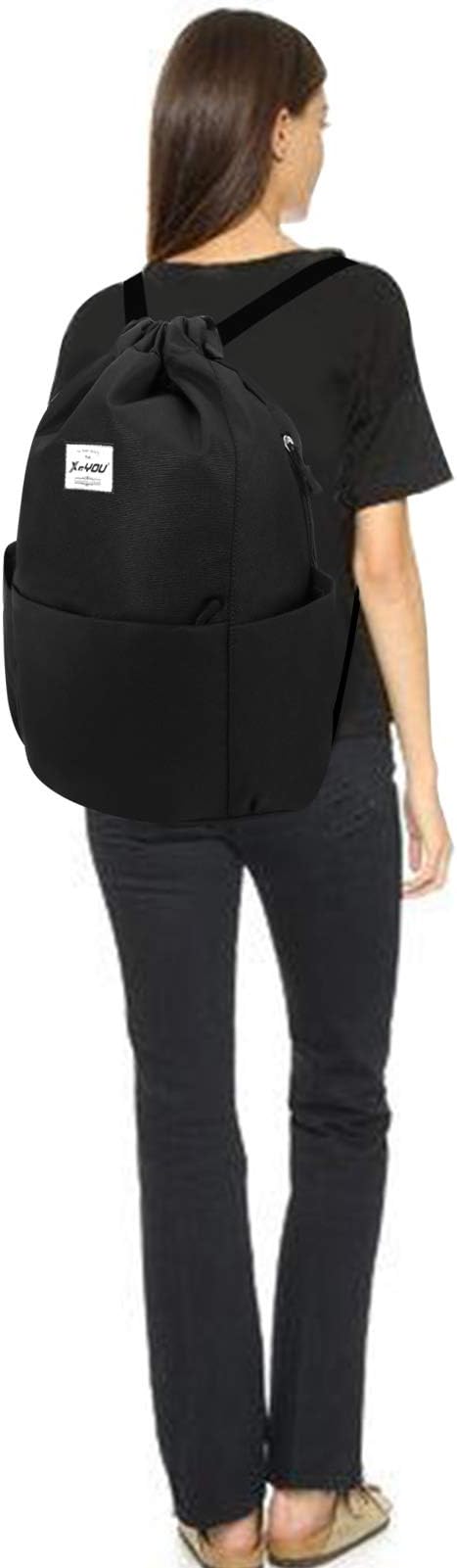 XEYOU Drawstring Sports Backpack Lightweight Gym Yoga Sackpack Shoulder Rucksack Casual Outdoor Daypack for Women and Men