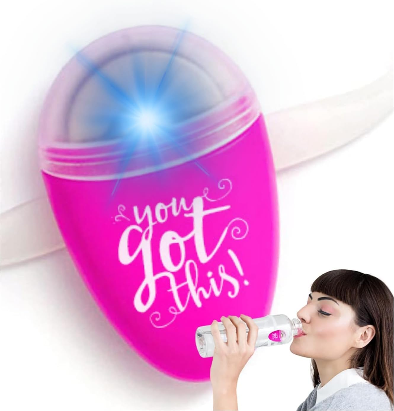 ULLA Drink Water Reminder, Smart Light for Water Bottle, Fits Most Bottles, Lights Up when Time to Drink, Hidrate Smart Water Bottle Reminder to Drink, Smart Hydration Reminder, Water Tracker - CACTUS