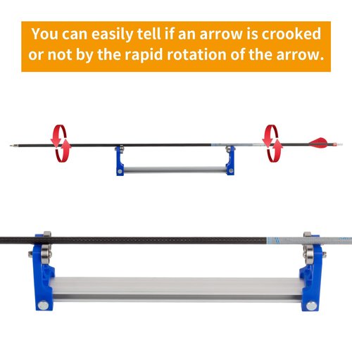 FENJANER Archery Arrow Spinner Tester, Arrow Shaft Straightness Detector and Balance Check Tool, Feather Vane Tuning and Broadhead Spining Testing Accessories