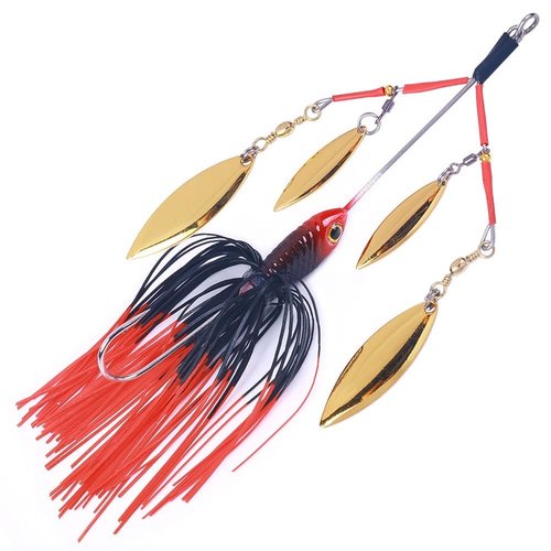 SEASHARK Fishing Lure Jig Head Skirts,Spinner Baits for Bass Fishing 5Pcs/lot, 0.77Oz/pcs, Blade Spinner, Lures Spinners Spoon Bait, Spinner Baits for Bass Fishing Trout Fishing Tackle