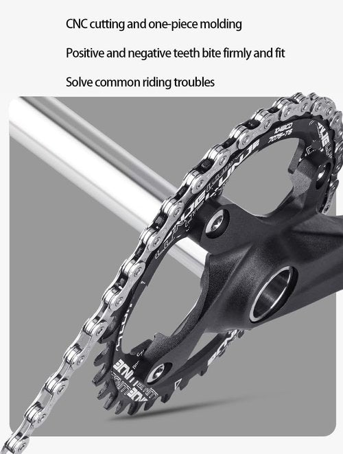 Suprwin Square Taper Crankset | Mountain Bike Bicycle Crankset |Narrow Wide Chainring 170mm Crank Arm | Suitable for Single Speed Chains & Pedals | Compatible with 8/9/10/11 Speed Bikes (32T)