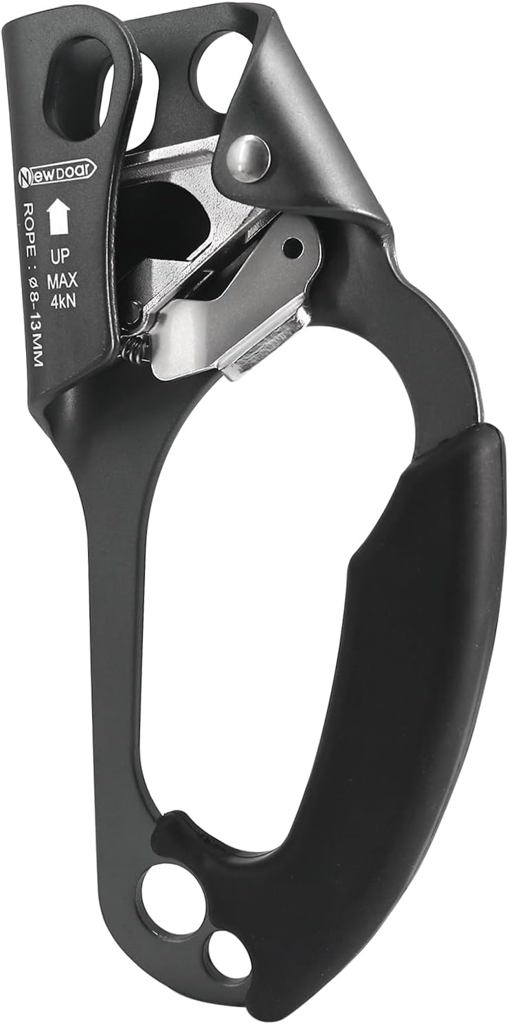 NewDoar UIAA & CE Certified Hand Ascender Rock Climbing Tree Arborist Rappelling Gear Equipment Rope Clamp for 8~13MM Rope