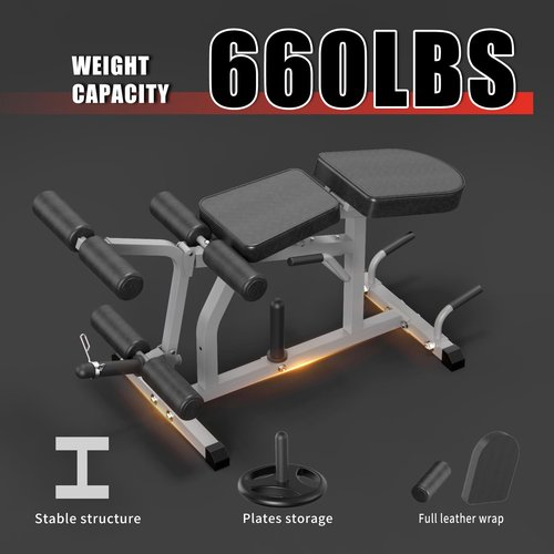 Z ZHICHI 2-in-1 Adjustable Leg Extension and Curl Machine, Easy Transition, Home Gym Leg Machine, Weight Capacity 660LBS
