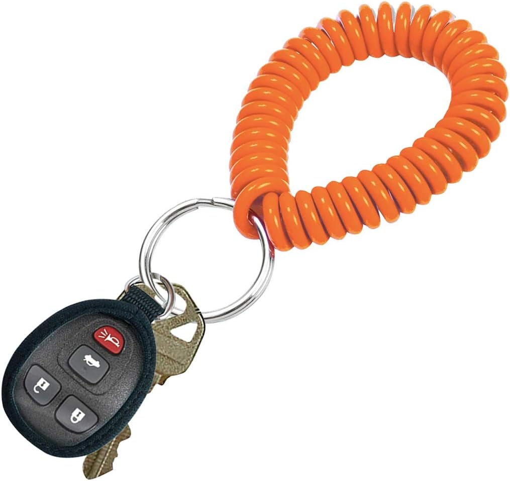 ucky Line 2” Spiral Wrist Coil with Steel Key Ring, Flexible Wrist Band Key Chain Bracelet, Stretches to 12”, Purple, 10 Pack (41065)