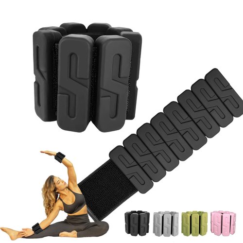PE.WELLWOO Wrist & Ankle Weights for Women & Men, Adjustable Silicone Pilates Weights, Leg & Arm Weights for Yoga,Walking Running, Housework,Upgrade S-Streamline(1.1 lb Each, Set of 2 Total 1kg)