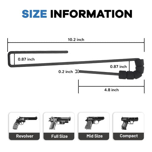 LOIUO 4 PCS Gun Rack Pistol Hangers for Gun Safe Shelf Gun Holder Cabinet Accessory, Handgun Hanger Pistol Organizer for Display and Storage