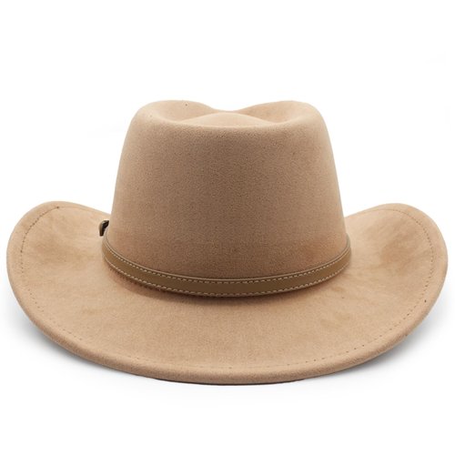 LIDHAY Wide Brim Felt Cowboy Hat for Women Men Western Suede Cowboy Cowgirl Hats 251 Camel