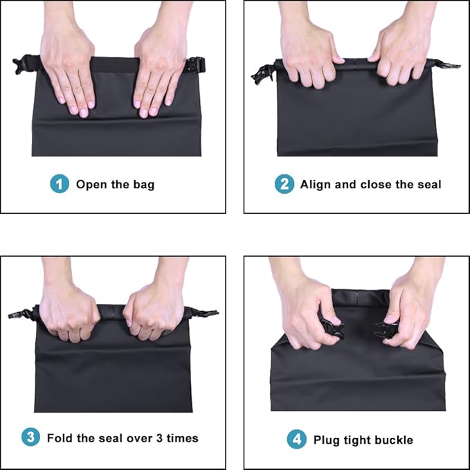 Waterproof Dry Bag Lightweight Sack for Outdoor Water Recreation Beach Boating Camping Fishing Kayaking with a Waterproof phone pouch (Matte Turquoise, 10L)