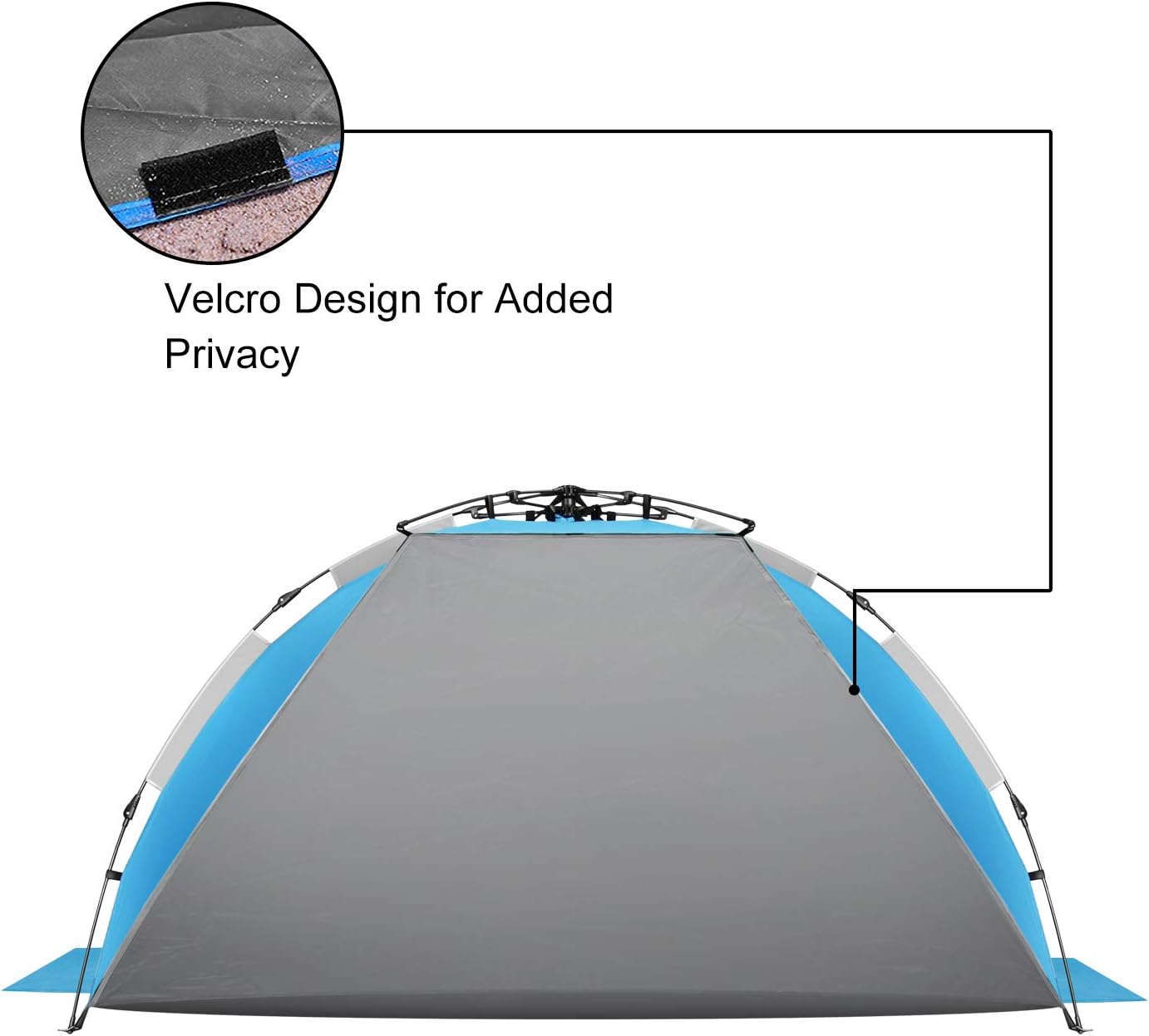 Oileus X-Large 4 Person Beach Tent Sun Shelter - Portable Sun Shade Instant Tent for Beach with Carrying Bag, Stakes, 6 Sand Pockets, Anti UV for Fishing Hiking Camping, Waterproof Windproof, Orange