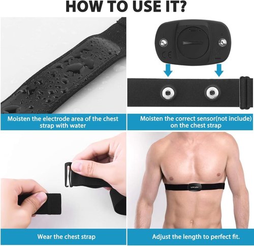 LIVLOV Heart Rate Monitor Replacement Strap, Chest Replacement Strap Compatible with Wahoo Tickr Polar H7 Garmin HRM Coospo, IP67 Waterproof, Adjustable Soft Size M to XXL