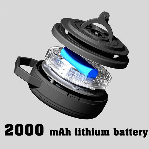 Leehuinii Retractable Camping String Lights Reel, Portable Stowable Rechargeable Strip Light, Waterproof Tent Lantern for Outdoor Hiking Awning Garden Party Festival Decor (Black)