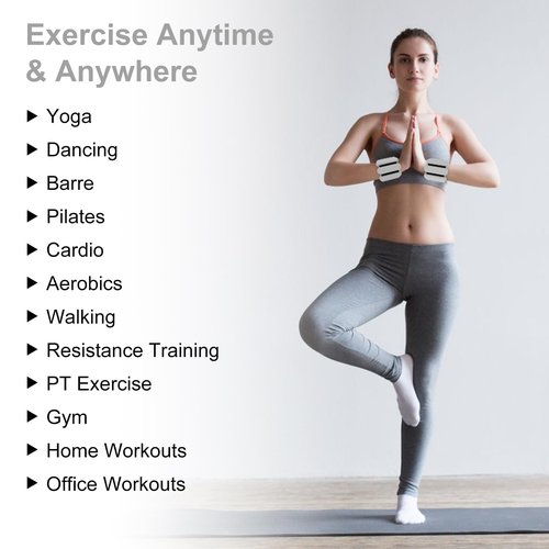 Wrist & Ankle Weights for Women, Wearable Strong Arm & Leg Weights Set of 2(1Lbs Each), Freely Removable, Ankle Weights for Walking, Yoga, Dance, Gym (Pale Gray)
