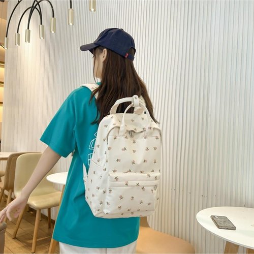 NTRUEML Backpack Sweet Flower Cute Aesthetic Large Capacity Backpack Accessories (white)