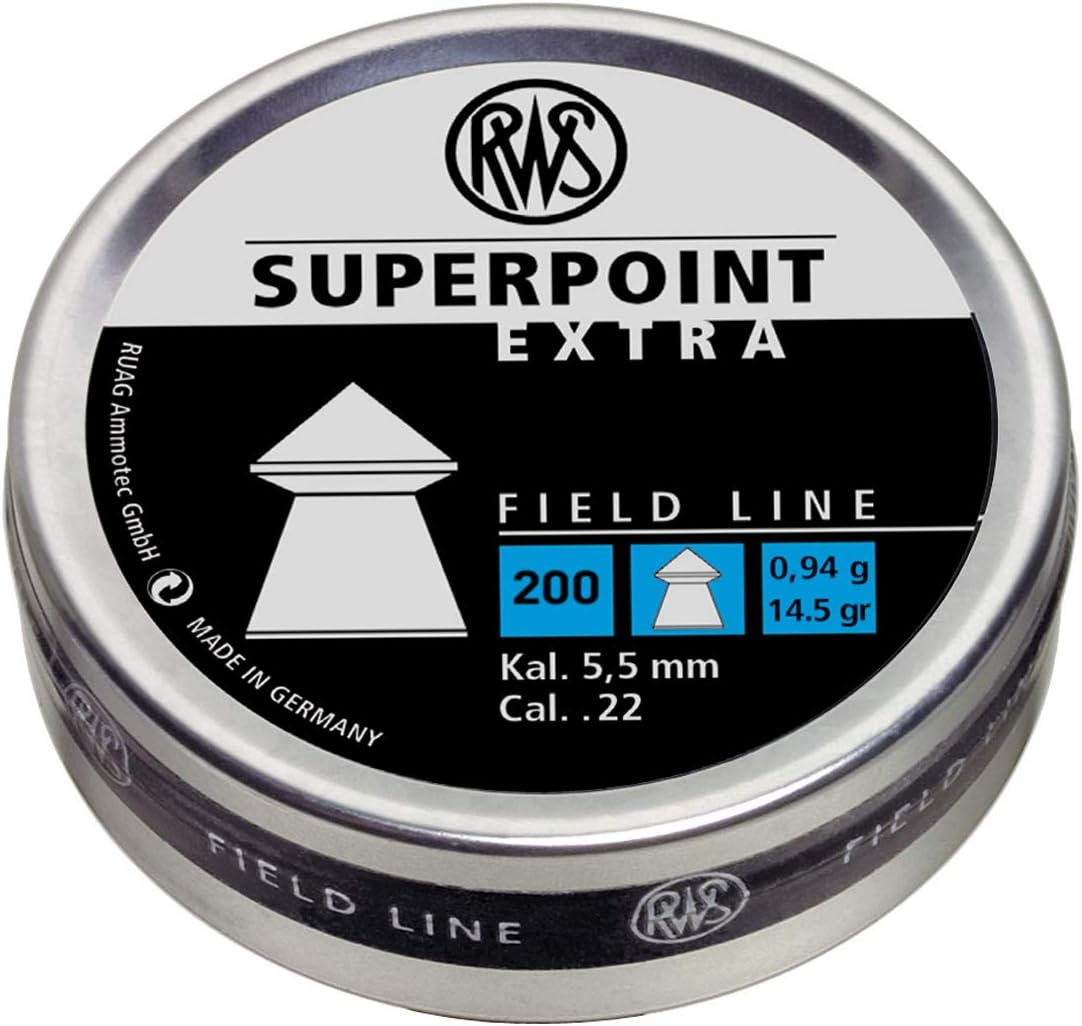 Umarex RWS Superpoint Extra Field Line Pellet Gun Pellets, 22 Caliber, 14.5 Grains, 200 Count