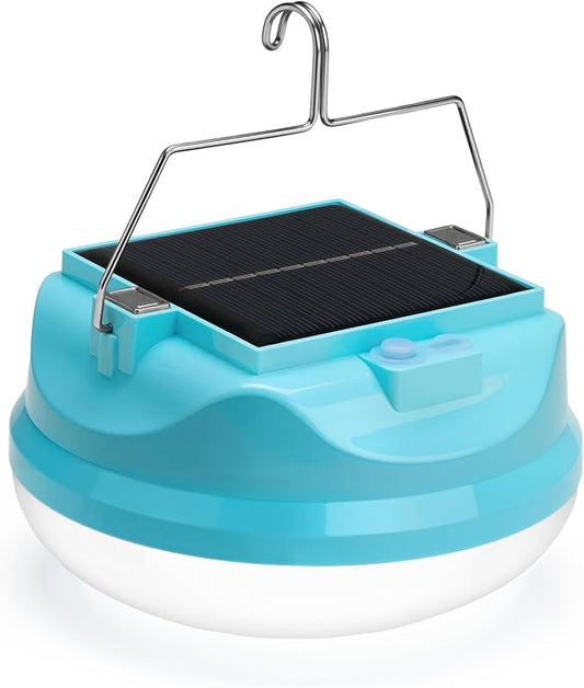 100W Solar Camping Light Rechargeable Lantern with 3 Modes Waterproof Portable Tent Lights for Power Outages Hiking Emergency