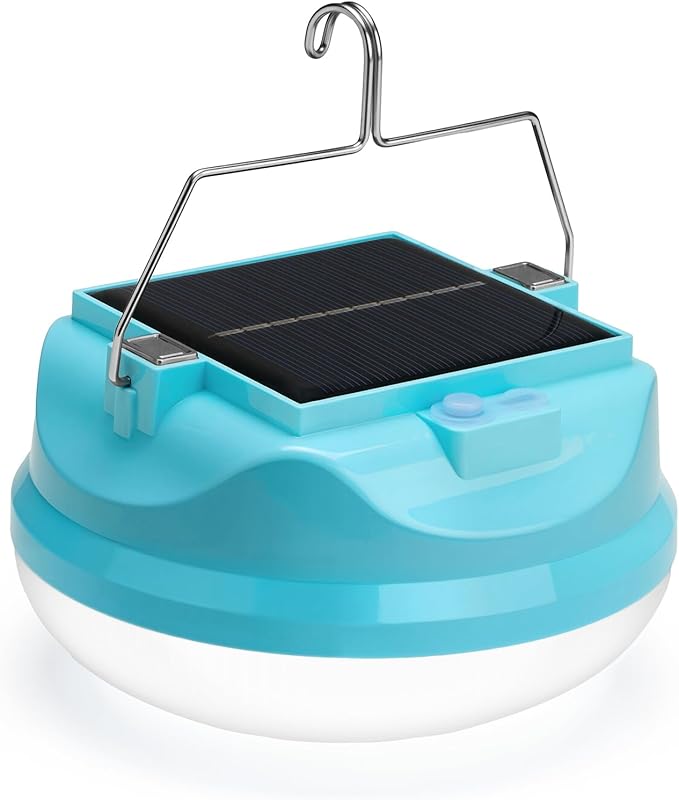 50W Solar Camping Light Rechargeable Lantern with 3 Modes Waterproof Portable Tent Lights for Power Outages Hiking Emergency