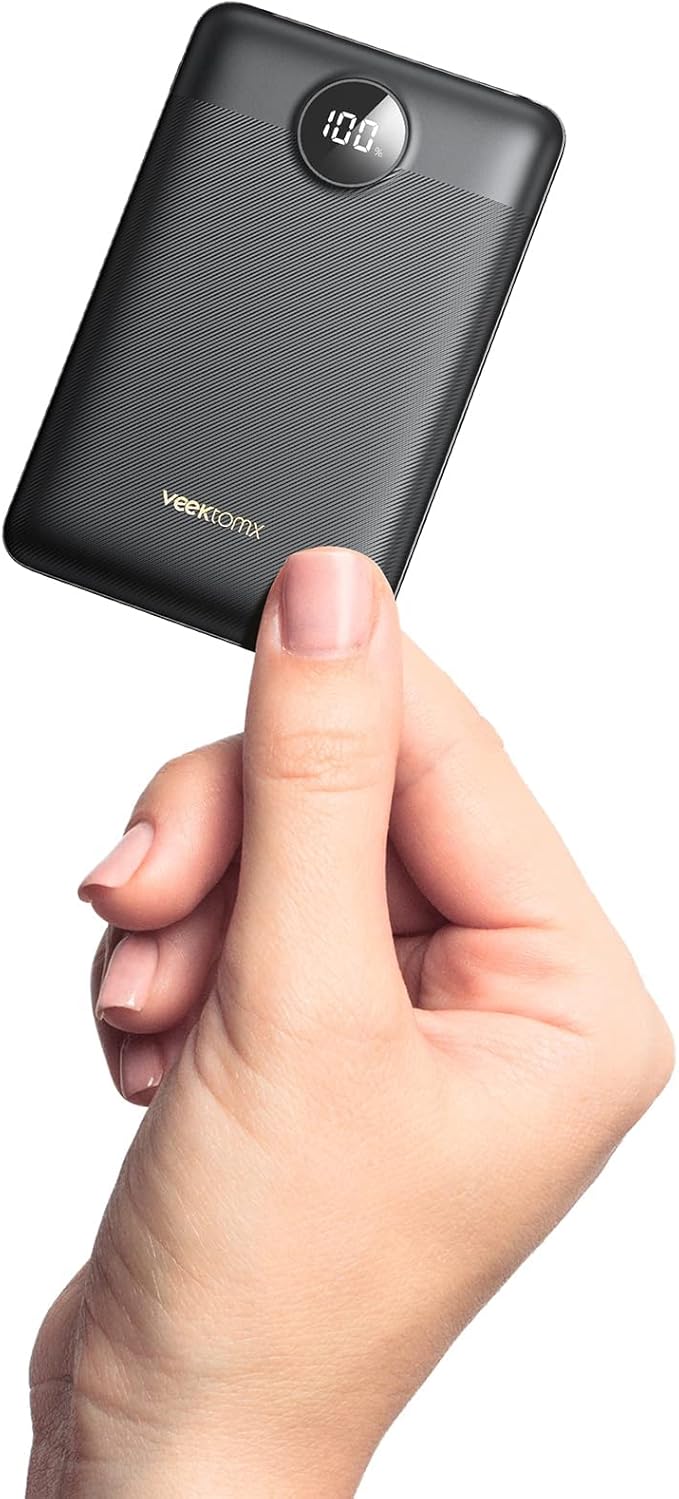 VEEKTOMX Mini Power Bank 10000mAh, 22.5W Fast Charging Small Portable Charger with PD 3.0 & QC 3.0,USB C Slim Compact iPhone Charger, Dual Output Compatible with iPhone, Samsung,Travel Must Haves