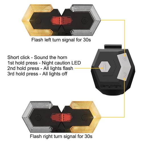 Bike Front and Rear Turn Signal with Horn