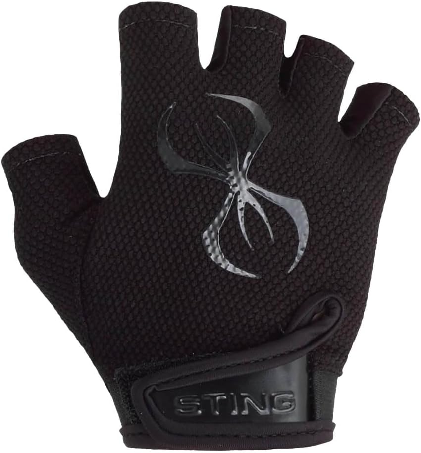 STING M1 Magnum Weight Lifting Gloves - Black | Weight Training Gloves for Bodybuilding, Powerlifting, & Crossfit | Neo Gel Rubber Padded Inserts for Grip | Secure Fit Suitable for Men & Women